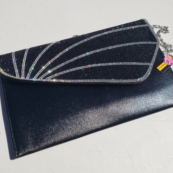 Black and Silver Bejewelled Clutch from Pink Pvssy - Picture 5 of 5